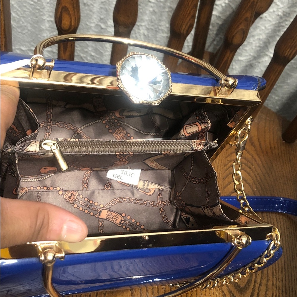 Terre Glossy Blue Mini Bag - Picture 8 of 12